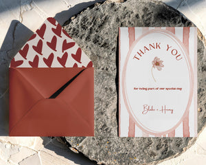 BeyzaLab Terracotta Wedding Thank You Cards