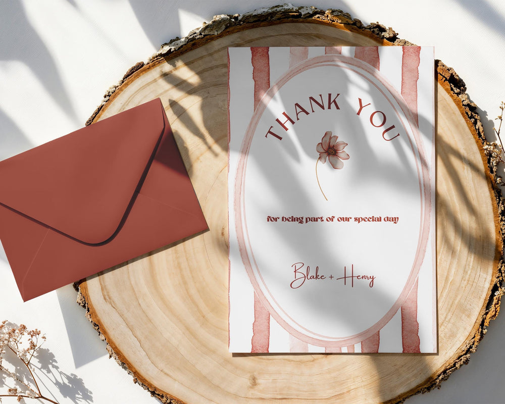 BeyzaLab Terracotta Wedding Thank You Cards