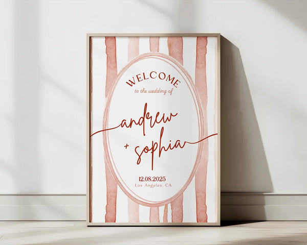 BeyzaLab Terracotta Wedding Welcome Sign