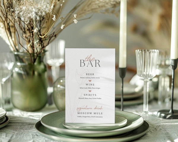 BeyzaLab Tulip Bar Menu Sign
