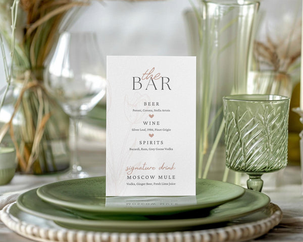 BeyzaLab Tulip Bar Menu Sign