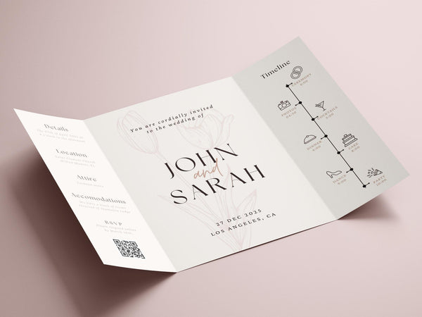 BeyzaLab Tulip Gatefold Wedding Invitation