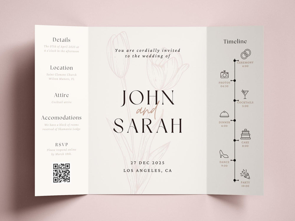BeyzaLab Tulip Gatefold Wedding Invitation