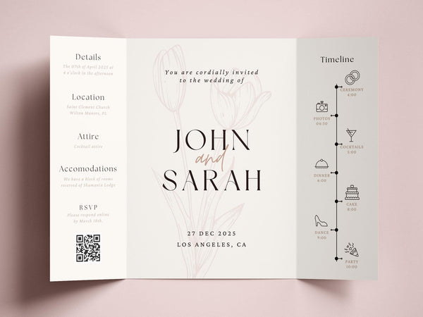 BeyzaLab Tulip Gatefold Wedding Invitation