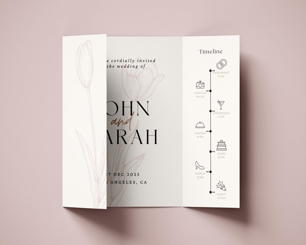 BeyzaLab Tulip Gatefold Wedding Invitation