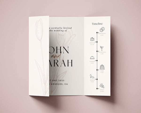 BeyzaLab Tulip Gatefold Wedding Invitation