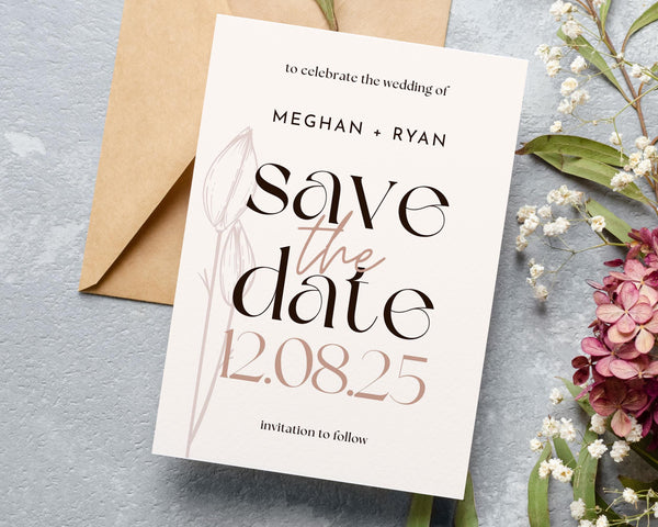 BeyzaLab Tulip Save The Date Invite