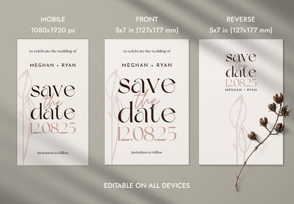 BeyzaLab Tulip Save The Date Invite