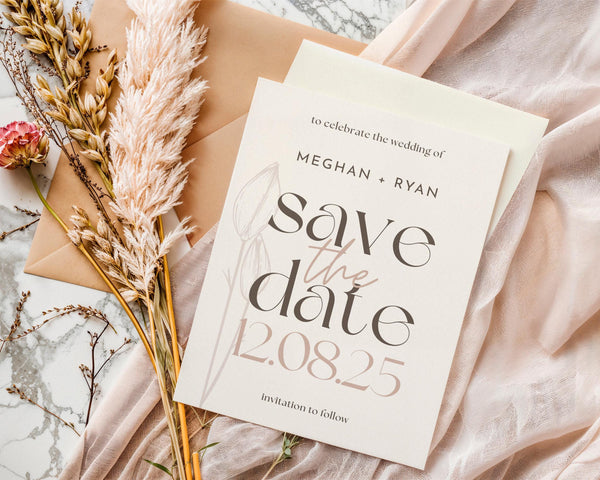 BeyzaLab Tulip Save The Date Invite