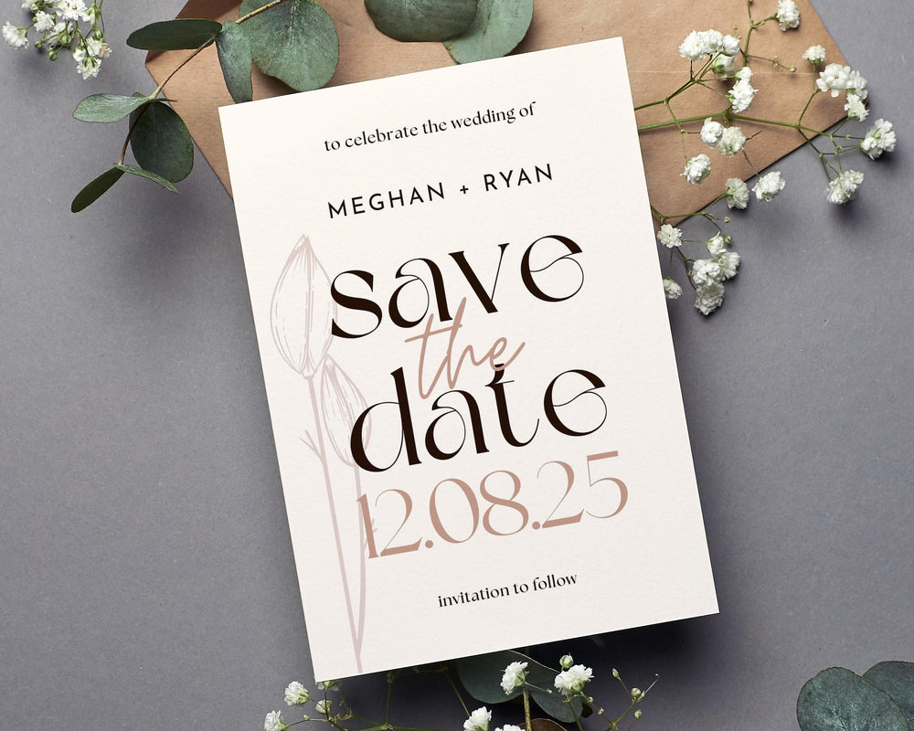 BeyzaLab Tulip Save The Date Invite