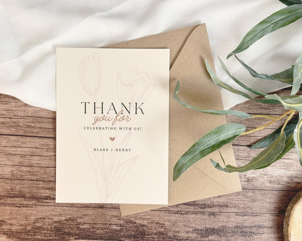 BeyzaLab Tulip Thank You Cards