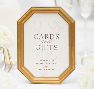 BeyzaLab Tulip Wedding Cards and Gifts Sign