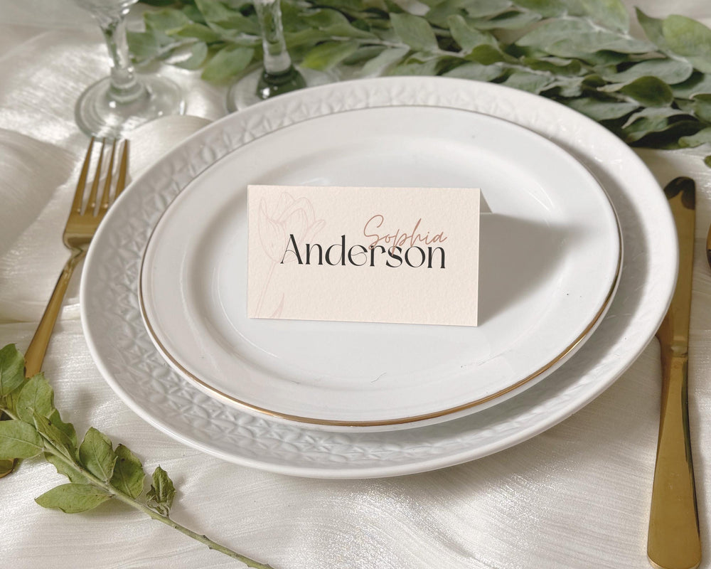 BeyzaLab Tulip Wedding Place Card