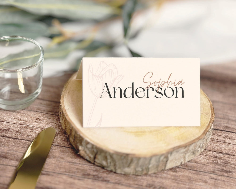BeyzaLab Tulip Wedding Place Card