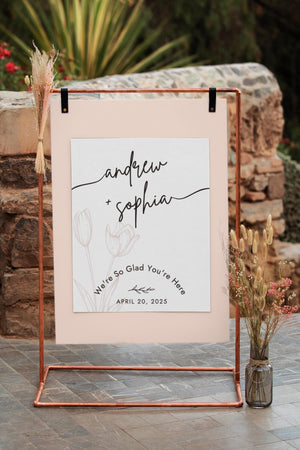 BeyzaLab Tulip Wedding Welcome Sign