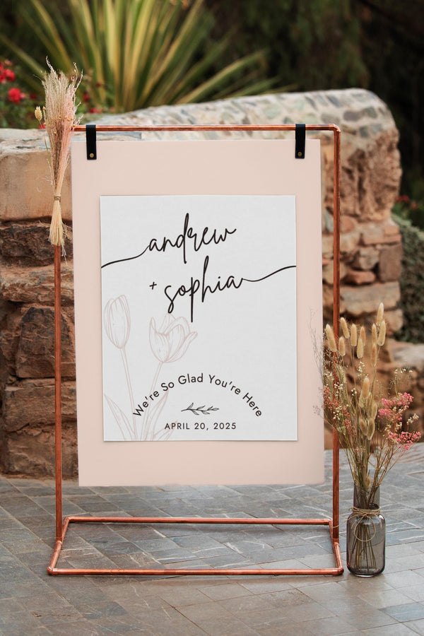BeyzaLab Tulip Wedding Welcome Sign