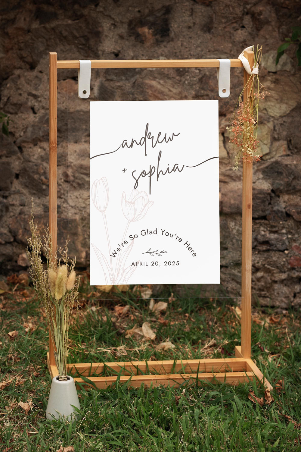 BeyzaLab Tulip Wedding Welcome Sign