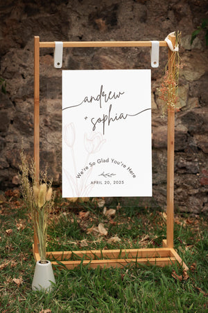 BeyzaLab Tulip Wedding Welcome Sign