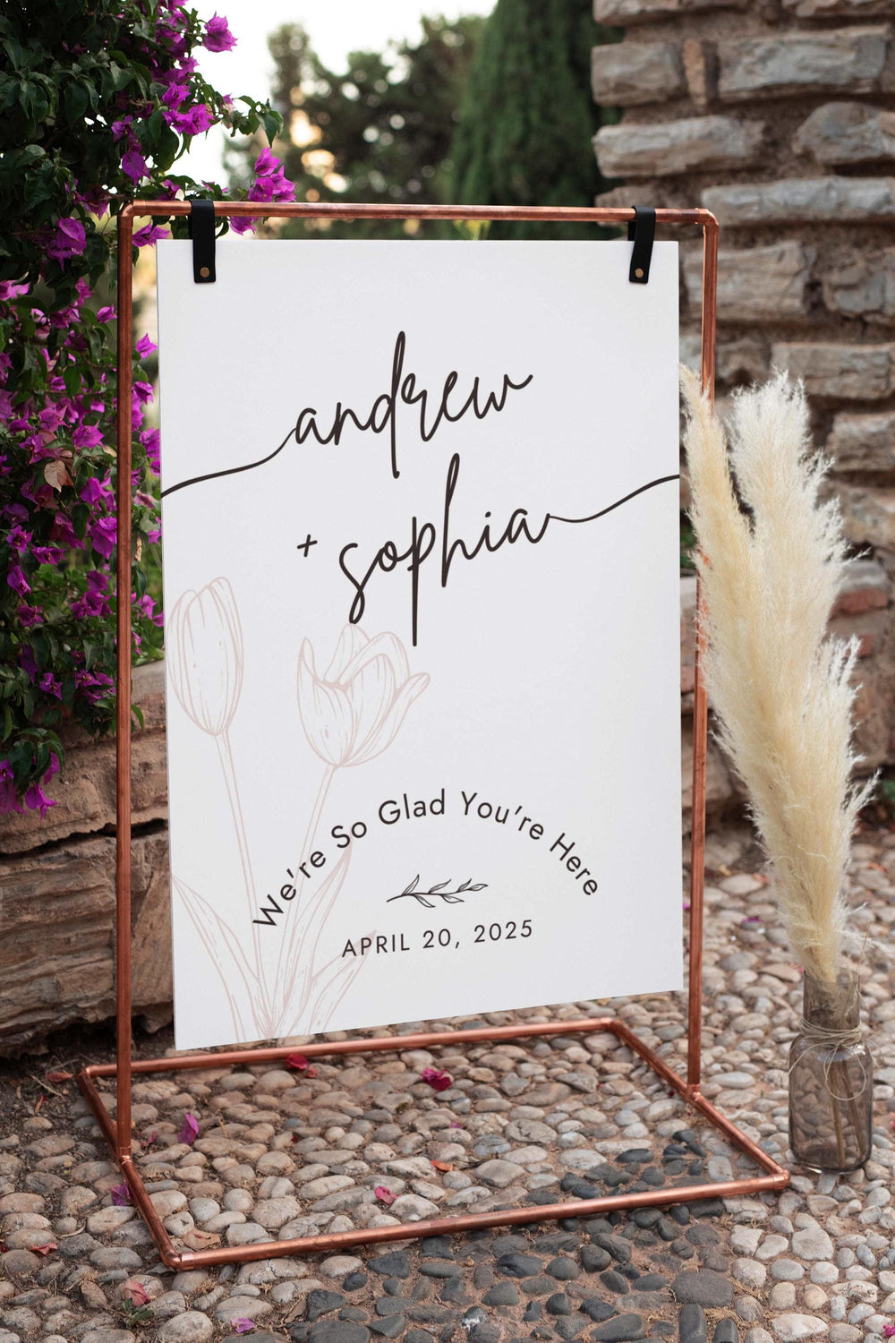 BeyzaLab Tulip Wedding Welcome Sign