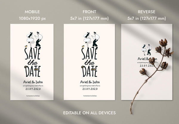 BeyzaLab Unique Cute Save The Date Invite