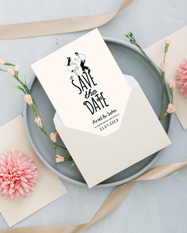 BeyzaLab Unique Cute Save The Date Invite