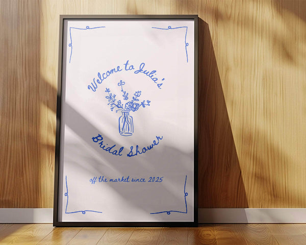 BeyzaLab - Canva Template Vintage Bridal Shower Welcome Sign Template