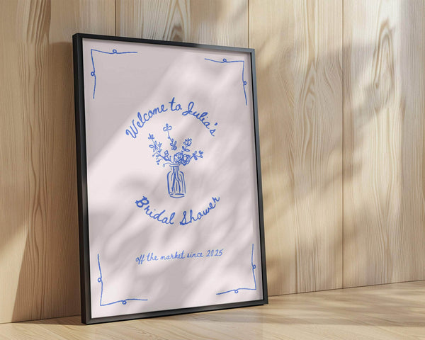 BeyzaLab - Canva Template Vintage Bridal Shower Welcome Sign Template