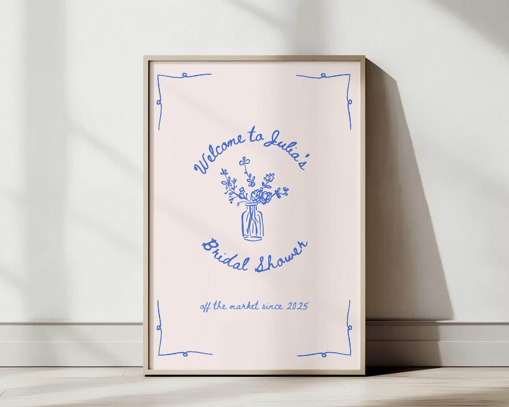 BeyzaLab - Canva Template Vintage Bridal Shower Welcome Sign Template
