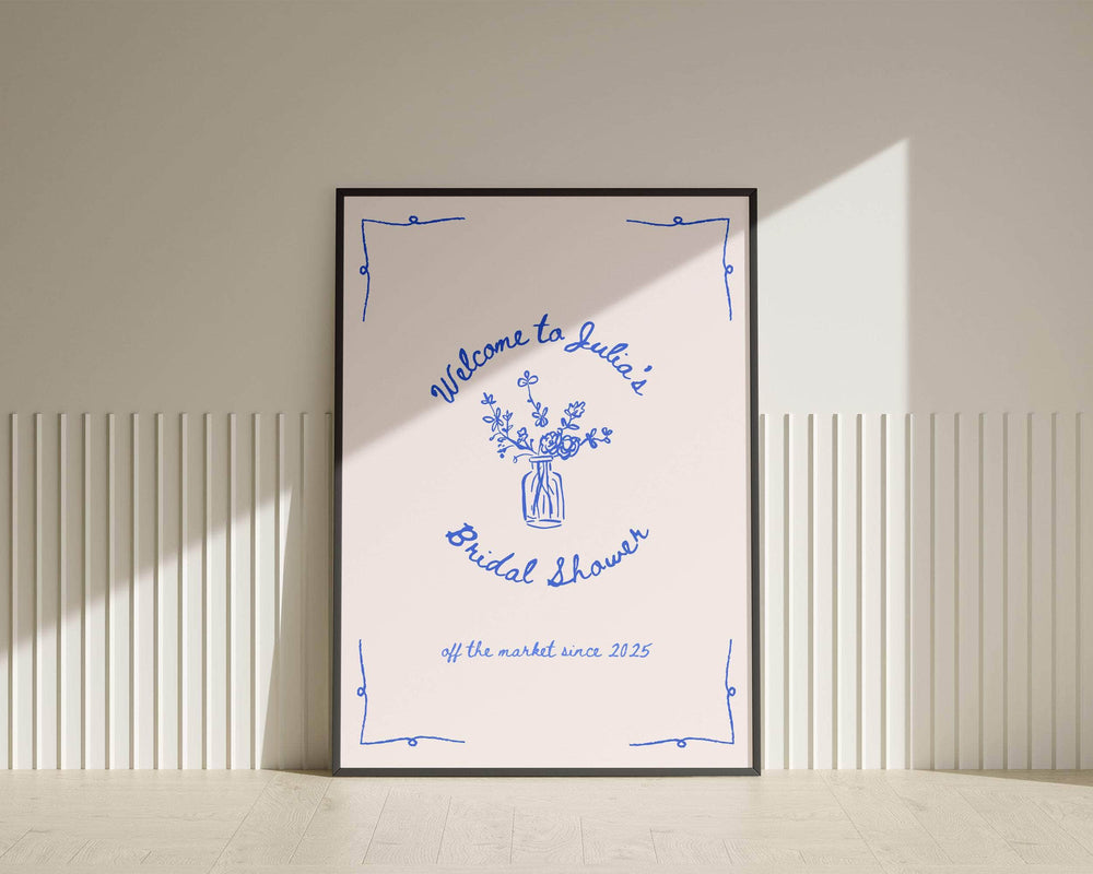 BeyzaLab - Canva Template Vintage Bridal Shower Welcome Sign Template
