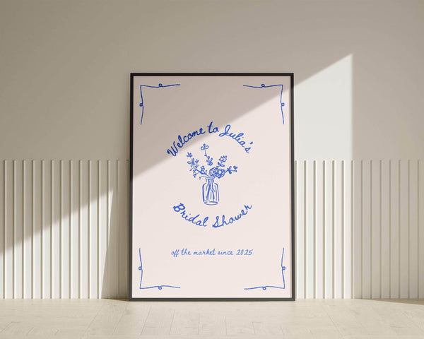 BeyzaLab - Canva Template Vintage Bridal Shower Welcome Sign Template
