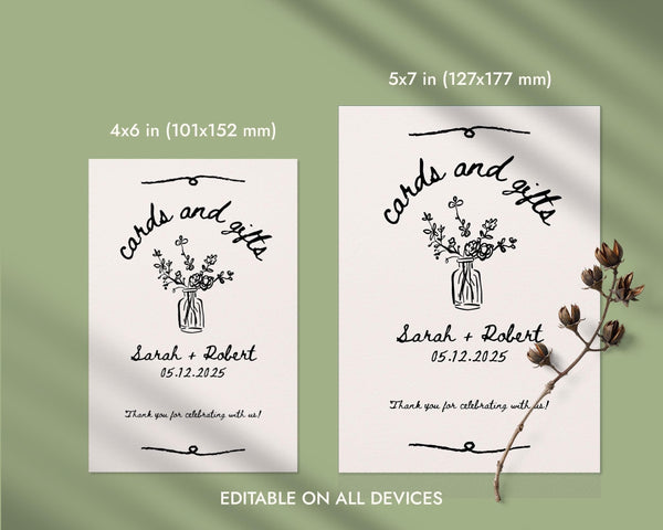 BeyzaLab Vintage Cards and Gifts Sign Template