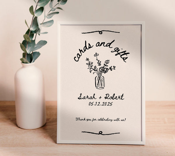 BeyzaLab Vintage Cards and Gifts Sign Template
