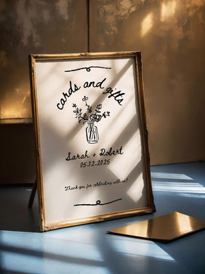 BeyzaLab Vintage Cards and Gifts Sign Template