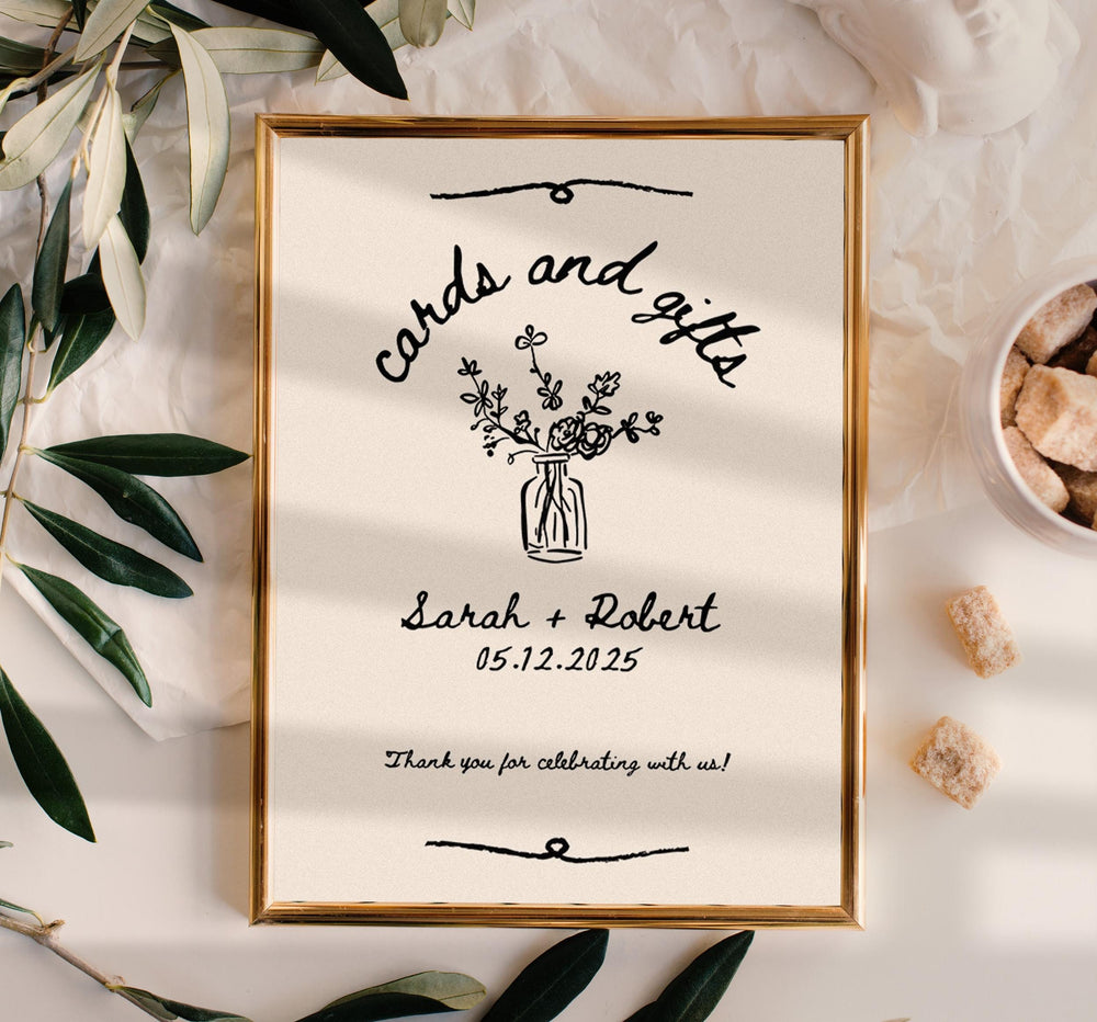 BeyzaLab Vintage Cards and Gifts Sign Template