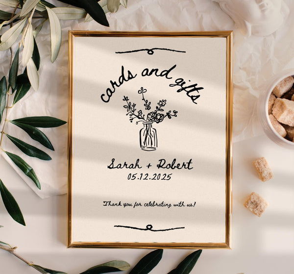 BeyzaLab Vintage Cards and Gifts Sign Template
