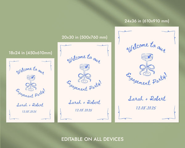 BeyzaLab Vintage Engagement Party Sign