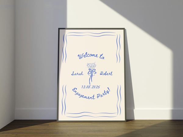 BeyzaLab Vintage Engagement Party Sign Template