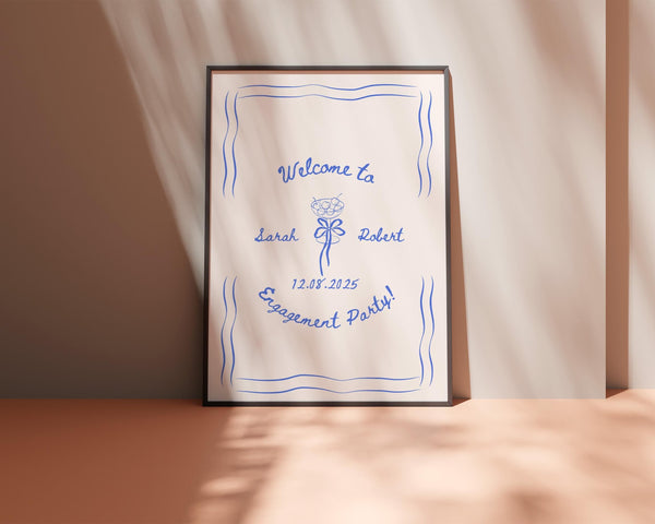 BeyzaLab Vintage Engagement Party Sign Template