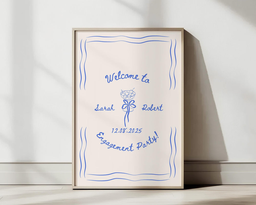 BeyzaLab Vintage Engagement Party Sign Template