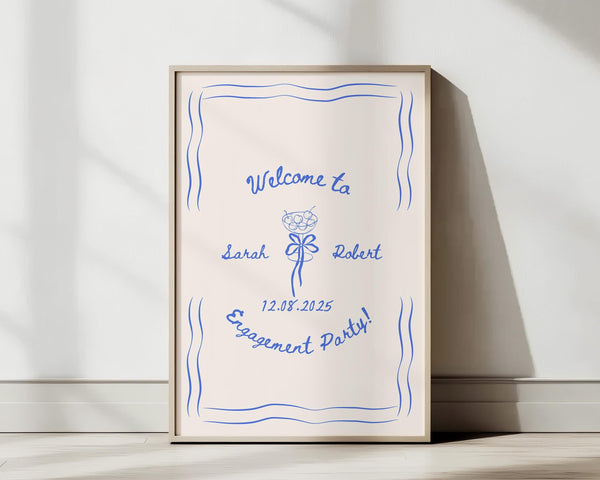 BeyzaLab Vintage Engagement Party Sign Template