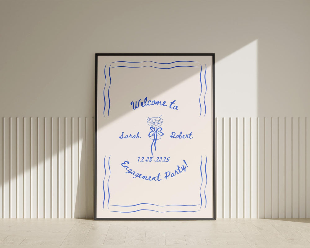 BeyzaLab Vintage Engagement Party Sign Template