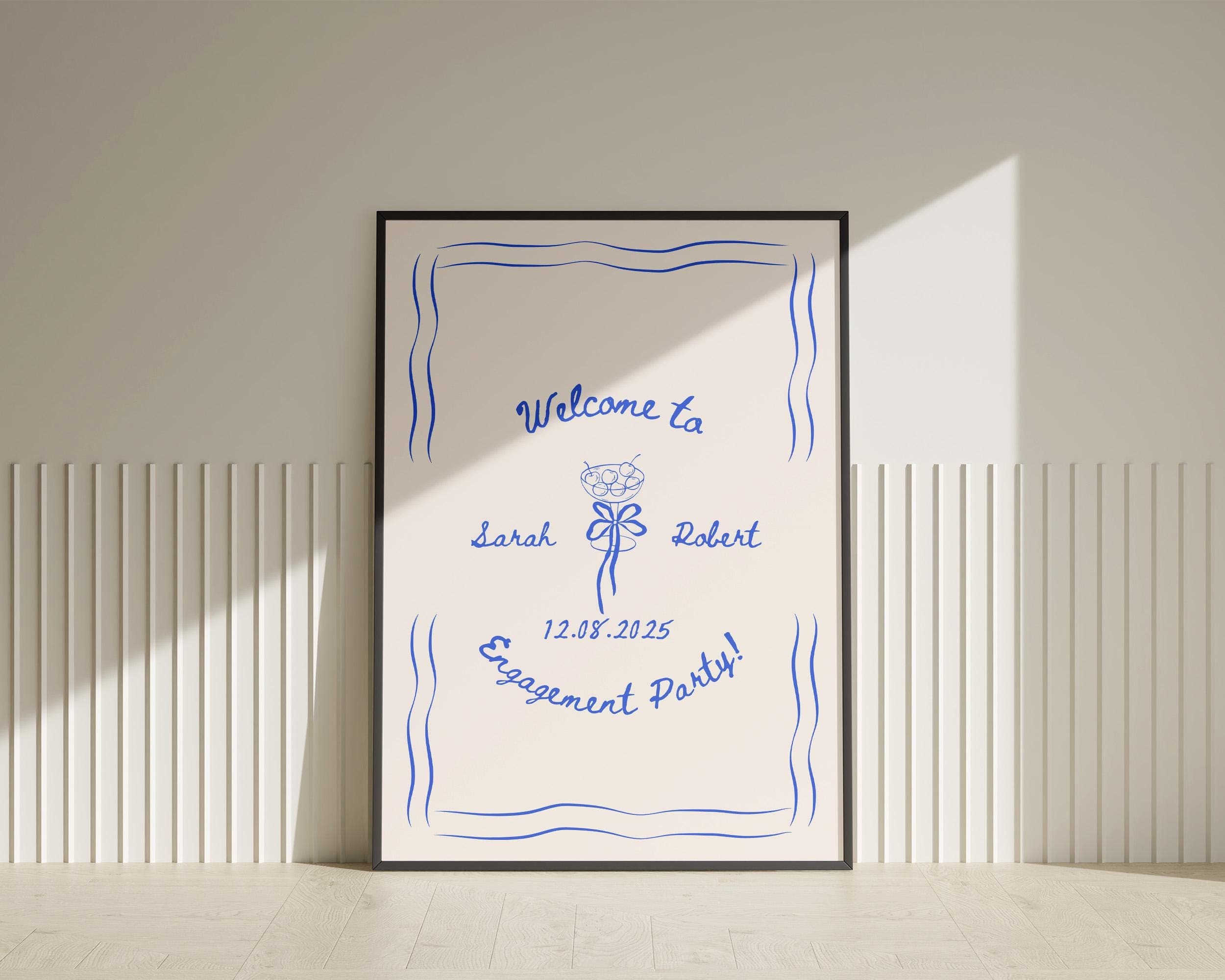 BeyzaLab Vintage Engagement Party Sign Template