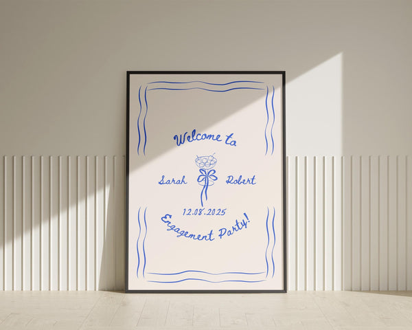 BeyzaLab Vintage Engagement Party Sign Template