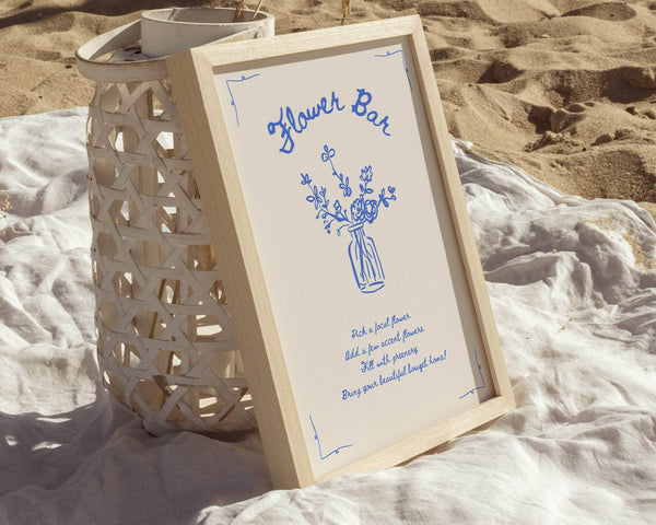 BeyzaLab Vintage Flower Bar Sign Template