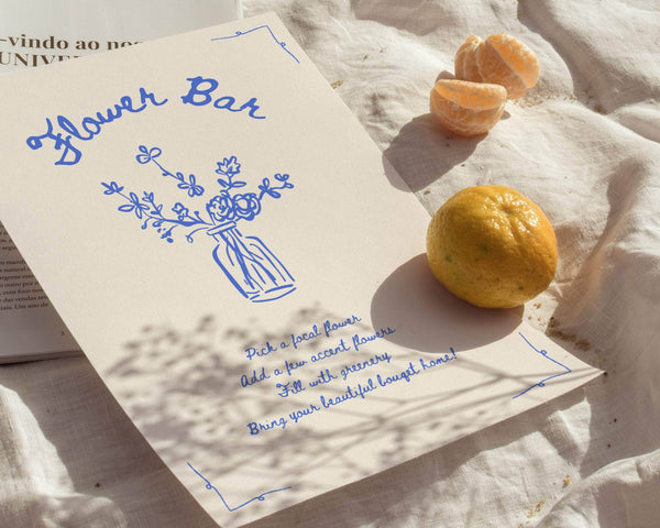 BeyzaLab Vintage Flower Bar Sign Template