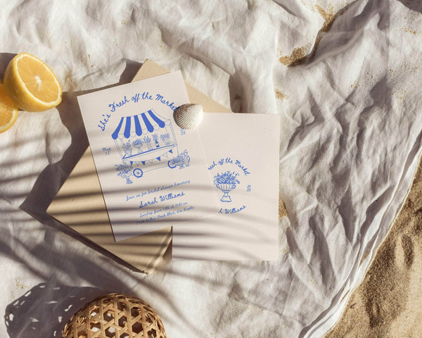 Instant Download - Canva Template Vintage Fresh Off The Market Invitation Suite