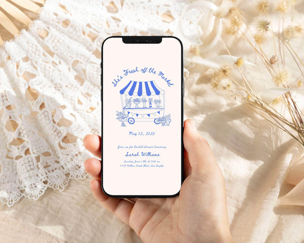 Instant Download - Canva Template Vintage Fresh Off The Market Invitation Suite