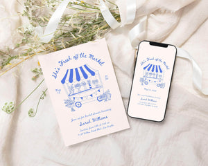 Instant Download - Canva Template Vintage Fresh Off The Market Invitation Suite