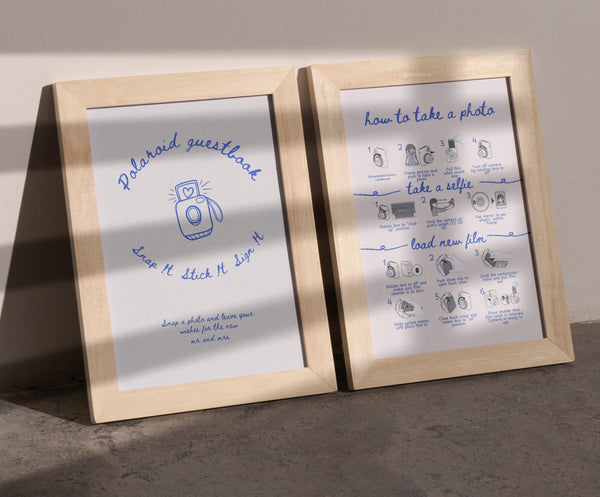 BeyzaLab Vintage Instax Guest Book Sign Template
