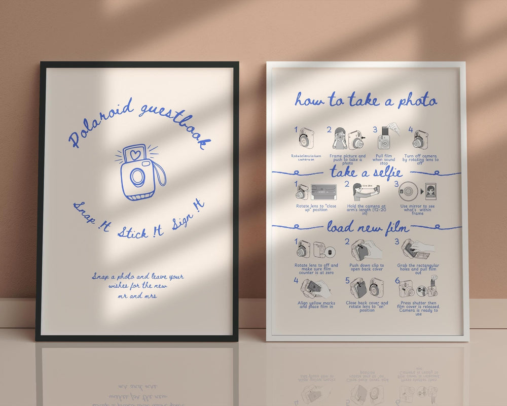 BeyzaLab Vintage Instax Guest Book Sign Template